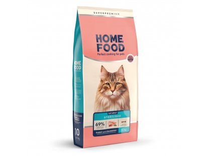 Фото - сухий корм Home Food (Хоум Фуд) Cat Adult Rabbit & Cranberries корм для стерилізованих котів КРОЛИК та ЖУРАВЛИНА