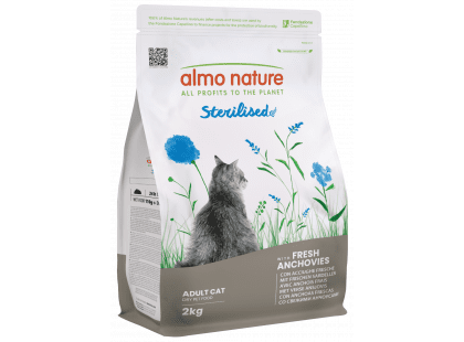 Фото - сухий корм Almo Nature Holistic STERILISED FRESH ANCHOVIES сухий корм для котів СВІЖИЙ АНЧОУС