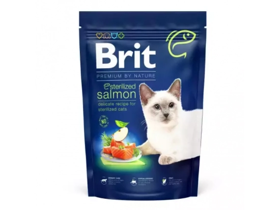 Фото - сухий корм Brit Premium Cat Sterilized Salmon сухий корм для стерилізованих кішок ЛОСОСЬ