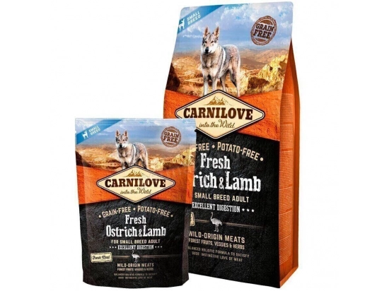 Фото - Carnilove FRESH OSTRICH & LAMB SMALL BREED корм для собак малых пород СТРАУС и ЯГНЕНОК сухой корм Carnilove FRESH OSTRICH & LAMB SMALL BREED корм для собак малых пород СТРАУС и ЯГНЕНОК