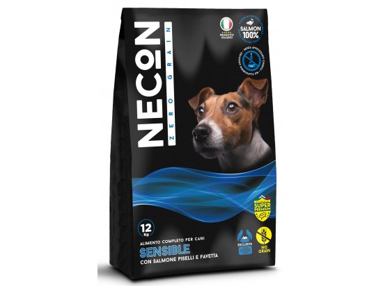 Фото - сухий корм Necon Zero Grain Dog Sensible with Salmon, Pea and Horse Bean сухий беззерновий корм для собак усіх порід із чутливим травленням ЛОСОСЬ