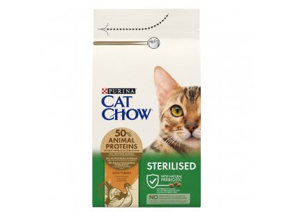 Фото - сухой корм Cat Chow STERILISED корм для кастрированных котов и стерилизованных кошек ИНДЕЙКА