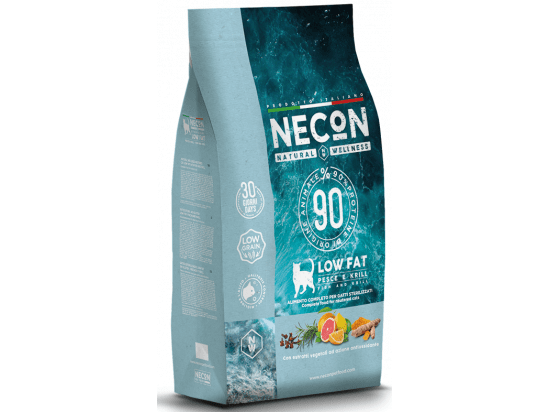 Фото - сухий корм Necon Natural Wellness Cat Sterilized Low Fat Ocean Fish & Krill сухий корм для стерилізованих і схильних до ожиріння котів РИБА та КРИЛЬ