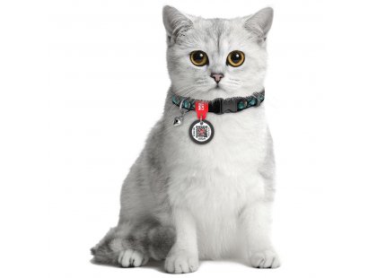 Фото 3 -  шлейки, ошейники Collar WAUCAT Nylon нейлоновый ошейник для кошек с QR адресником, пластиковый фастекс, ЧЕШУЯ