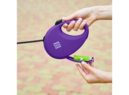 Фото 6 -  рулетки WAUDOG R-leash поводок рулетка с контейнером для пакетов, светоотражающая лента, фиолетовый