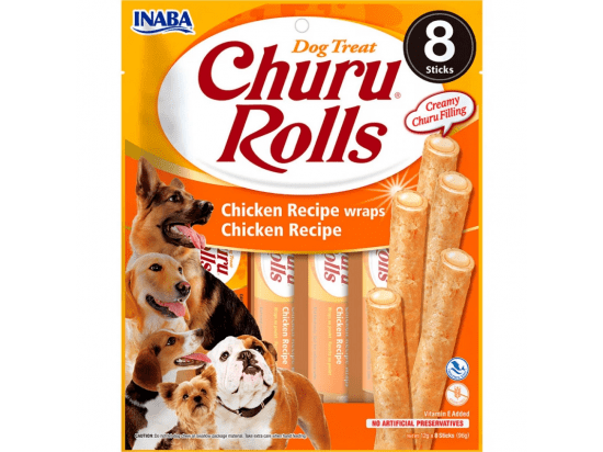 Фото - лакомства Inaba Dog Churu Rolls Chicken лакомство для собак ролы КУРИЦА