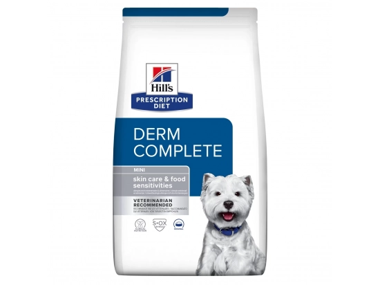 Фото - ветеринарные корма Hill's Prescription Diet Canine Derm Complete Mini корм для собак мини пород при пищевой аллергии и атопическом дерматите ЯЙЦО и РИС