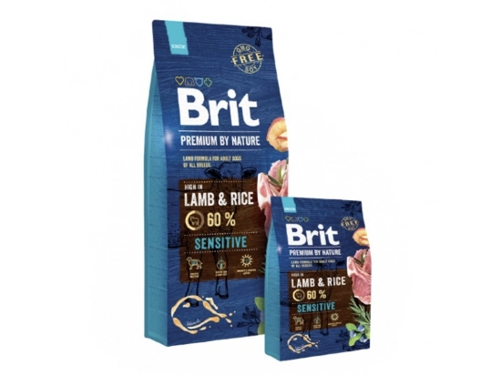 Фото - сухой корм Brit Premium Dog Sensitive Lamb & Rice сухой корм для собак с чувствительным пищеварением ЯГНЕНОК и РИС