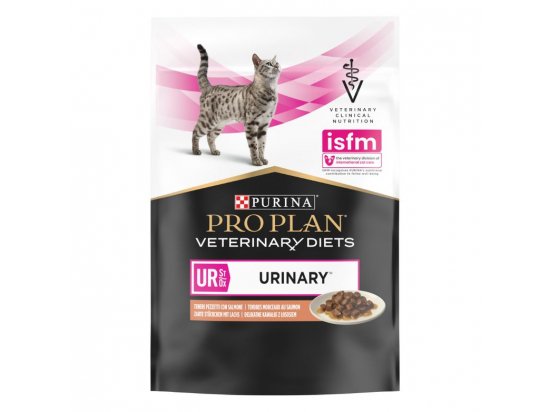 Фото - ветеринарні корми Purina Pro Plan (Пуріна Про План) Veterinary Diets UR Urinary Salmon вологий лікувальний корм для кішок для розчинення струвітного каміння ЛОСОСЬ