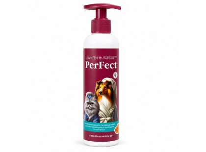 Фото - Ветсинтез PerFect шампунь 2 в 1 з кондиціонером для собак і котів з довгою шерстю щоденний догляд (шампуні, кондиціонери та інші засоби) Ветсинтез PerFect шампунь 2 в 1 з кондиціонером для собак і котів з довгою шерстю