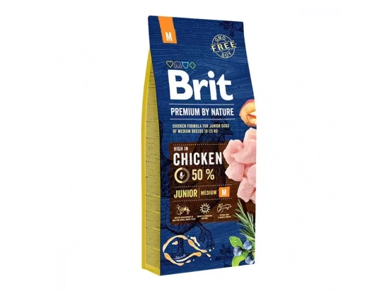 Фото 3 -  сухой корм Brit Premium Junior Medium М Chicken сухой корм для щенков и молодых собак средних пород КУРИЦА