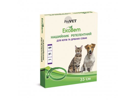 Фото - від бліх та кліщів ProVet ЕкоВет нашийник від бліх та кліщів для котів та собак дрібних порід