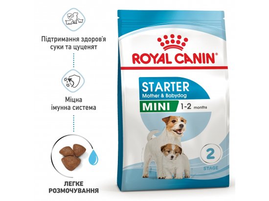 Фото - сухий корм Royal Canin MINI STARTER MOTHER & BABYDOG корм для вагітних та годуючих сук та цуценят міні-порід