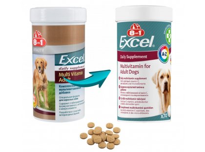 Фото - 8in1(8в1) EXCEL MULTI VITAMIN ADULT (ЕКСІЛЬ МУЛЬТИВІТАМІНИ) харчова добавка для собак вітаміни та мінерали 8in1(8в1) EXCEL MULTI VITAMIN ADULT (ЕКСІЛЬ МУЛЬТИВІТАМІНИ) харчова добавка для собак