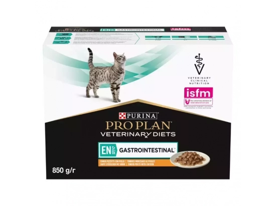Фото 3 -  ветеринарные корма Purina Pro Plan (Пурина Про План) Veterinary Diets EN Gastrointestinal Chicken влажный лечебный корм для кошек c заболеваниями ЖКТ, КУРИЦА