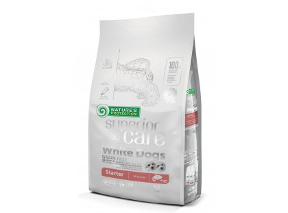 Фото 2 -  сухий корм Natures Protection GRAIN FREE WHITE COAT STARTER SALMON & KRILL корм для цуценят до 4 місяців з білою шерстю ЛОСОСЬ і КРІЛЬ