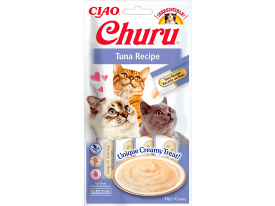 Фото - лакомства Inaba Cat Churu Tuna лакомство для кошек сливочный мусс ТУНЕЦ