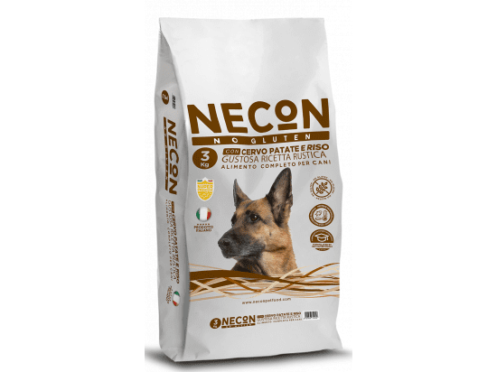 Фото - сухой корм Necon No Gluten Adult Dog With Deer, Potatoes And Rice сухой корм без глютена для собак с пониженным аппетитом ОЛЕНИНА, КАРТОФЕЛЬ И РИС