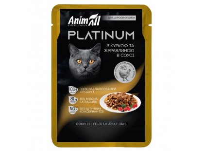 Фото - AnimAll Platinum влажный корм для кошек КУРИЦА И КЛЮКВА В СОУСЕ влажный корм (консервы) AnimAll Platinum влажный корм для кошек КУРИЦА И КЛЮКВА В СОУСЕ