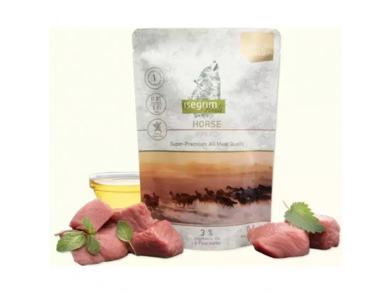 Фото - Isegrim (Изегрим) Pouch Roots Horse Monoprotein Консервы для собак с кониной, овощами, льняным маслом и полевыми травами, 410 г влажный корм (консервы) Isegrim (Изегрим) Pouch Roots Horse Monoprotein Консервы для собак с кониной, овощами, льняным маслом и полевыми травами, 410 г