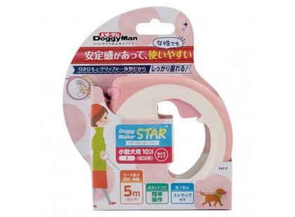 Фото 2 -  рулетки DoggyMan Retractable Lead Star поводок-рулетка для собак, розовый