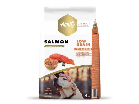 Фото - сухой корм Amity (Амити) Super Premium Low Grain Adult Salmon сухой низкозерновой корм для взрослых собак всех пород ЛОСОСЬ