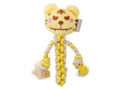 Фото 3 -  игрушки DoggyMan Cotton Tiger жевательная игрушка с пищалкой для собак ТИГР С КАНАТОМ