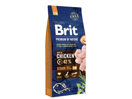 Фото - сухий корм Brit Premium Dog Senior Small & Medium S/M Chicken сухий корм для літніх собак дрібних і середніх порід КУРКА