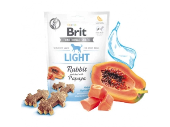 Фото - ласощі Brit Care Dog Snack Light Rabbit & Papaya ласощі для контролю ваги собак КРОЛИК та ПАПАЙЯ