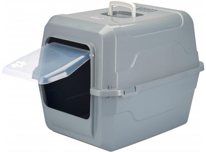 Фото 2 -  туалеты, лотки AnimAll закрытый туалет для кошек с лопаткой CNR-143, серый