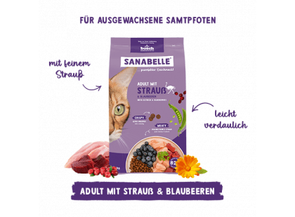 Фото 4 -  сухой корм Bosch Sanabelle ADULT Ostrich & Blueberries сухой корм для кошек СТРАУС И ЧЕРНИКА