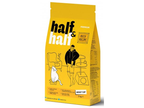 Фото - сухий корм Half&Half Adult Beef сухий корм для котів ЯЛОВИЧИНА