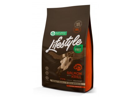 Фото - Natures Protection Lifestyle GRAIN FREE ADULT SALMON & KRILL корм для собак малих та міні порід ЛОСОСЬ і КРІЛЬ сухий корм Natures Protection Lifestyle GRAIN FREE ADULT SALMON & KRILL корм для собак малих та міні порід ЛОСОСЬ і КРІЛЬ