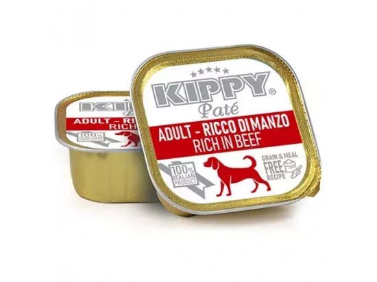 Фото - вологий корм (консерви) Kippy (Кіппі) BEEF PATE (ЯЛОВИЧИНА) консерви для собак, паштет