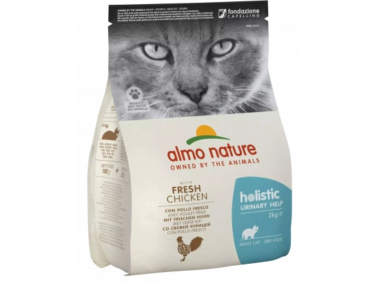 Фото - сухий корм Almo Nature Holistic URINARY HELP ADULT CAT WITH FRESH CHICKEN сухий корм для дорослих котів для профілактики сечокам'яної хвороби КУРКА