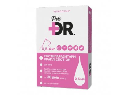Фото 2 -  від бліх та кліщів Dr.Pets (Доктор Петс) Спот-он краплі від бліх, кліщів та гельмінтів для котів