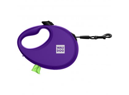 Фото - WAUDOG R-leash поводок рулетка с контейнером для пакетов, светоотражающая лента, фиолетовый рулетки WAUDOG R-leash поводок рулетка с контейнером для пакетов, светоотражающая лента, фиолетовый