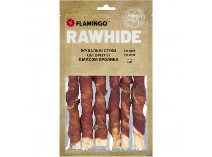 Фото 2 -  ласощі Flamingo Ласощі для собак ЖУВАЛЬНІ СТІКИ ОБГОРНУТІ М'ЯСОМ КРОЛИКА