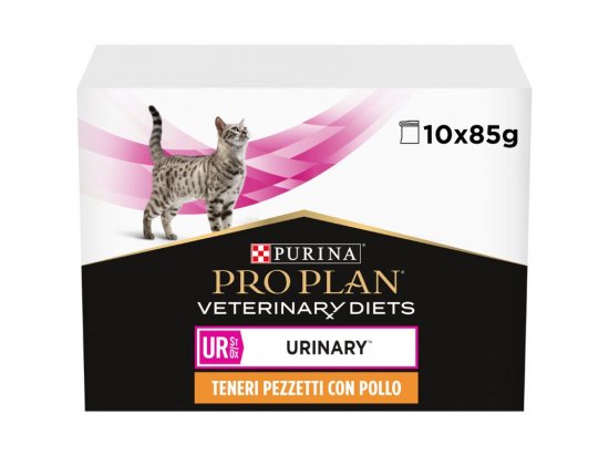 Фото - ветеринарные корма Purina Pro Plan (Пурина Про План) Veterinary Diets UR Urinary Chicken влажный лечебный корм для кошек для растворения струвитных камней КУРИЦА