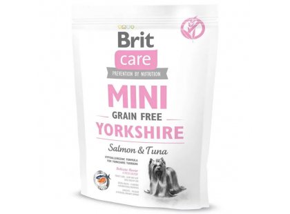 Фото - сухий корм Brit Care Dog Grain Free Mini Yorkshire Salmon & Tuna беззерновий сухий корм для йоркширських тер'єрів ТУНЕЦЬ та ЛОСОСЬ