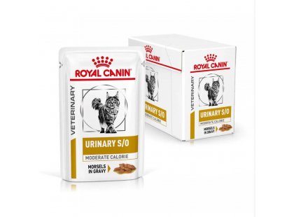 Фото - ветеринарные корма Royal Canin URINARY S/O MODERATE CALORIE лечебные консервы для лечения мочекаменной болезни кошек