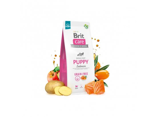 Фото - сухой корм Brit Care Dog Grain Free Puppy Salmon беззерновой сухой корм для кожи и шерсти щенков ЛОСОСЬ