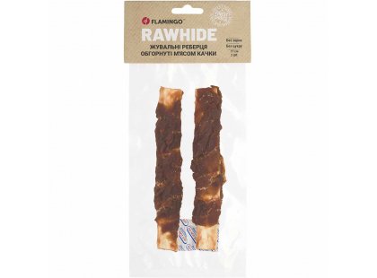 Фото 2 -  ласощі Flamingo Ласощі для собак ЖУВАЛЬНІ РЕБРА ОБГОРНУТІ М'ЯСОМ КАЧКИ