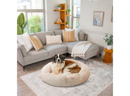 Фото 5 -  лежаки, матрасы, коврики и домики Best Friends Donut Shag Taupe лежак для собак и кошек БЕЖЕВАЯ ЭЛЕГАНТНОСТЬ