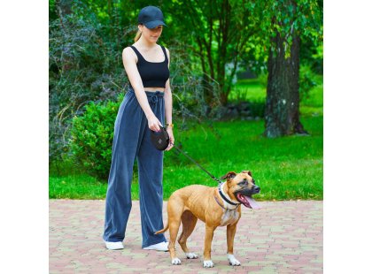 Фото 5 -  рулетки WAUDOG R-leash поводок рулетка с контейнером для пакетов, светоотражающая лента, черный