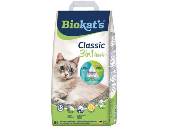 Фото - наполнители BioKats Classic fresh 3in1 Комкующийся наполнитель для кошачьего туалета