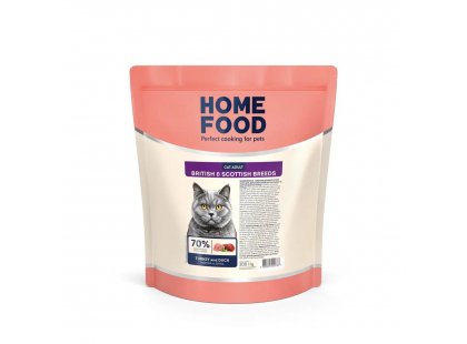 Фото 2 -  сухой корм Home Food (Хоум Фуд) Cat Adult Turkey & Duck корм для кошек британских и шотландских пород ИНДЕЙКА и УТКА