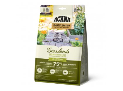 Фото 2 -  сухий корм Acana Grasslands Cat корм для котів та кошенят КУРКА, КАЧКА ТА ЯЙЦЯ