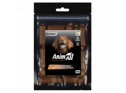 Фото - AnimAll Platinum лакомство для собак МИНИ КОЛБАСКИ З КУРИЦЕЙ лакомства AnimAll Platinum лакомство для собак МИНИ КОЛБАСКИ З КУРИЦЕЙ