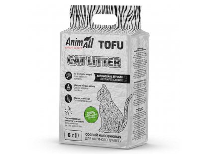 Фото 2 -  наполнители AnimAll TOFU (ТОФУ) СОЕВЫЙ наполнитель в туалет для кошек АКТИВИРОВАНЫЙ УГОЛЬ